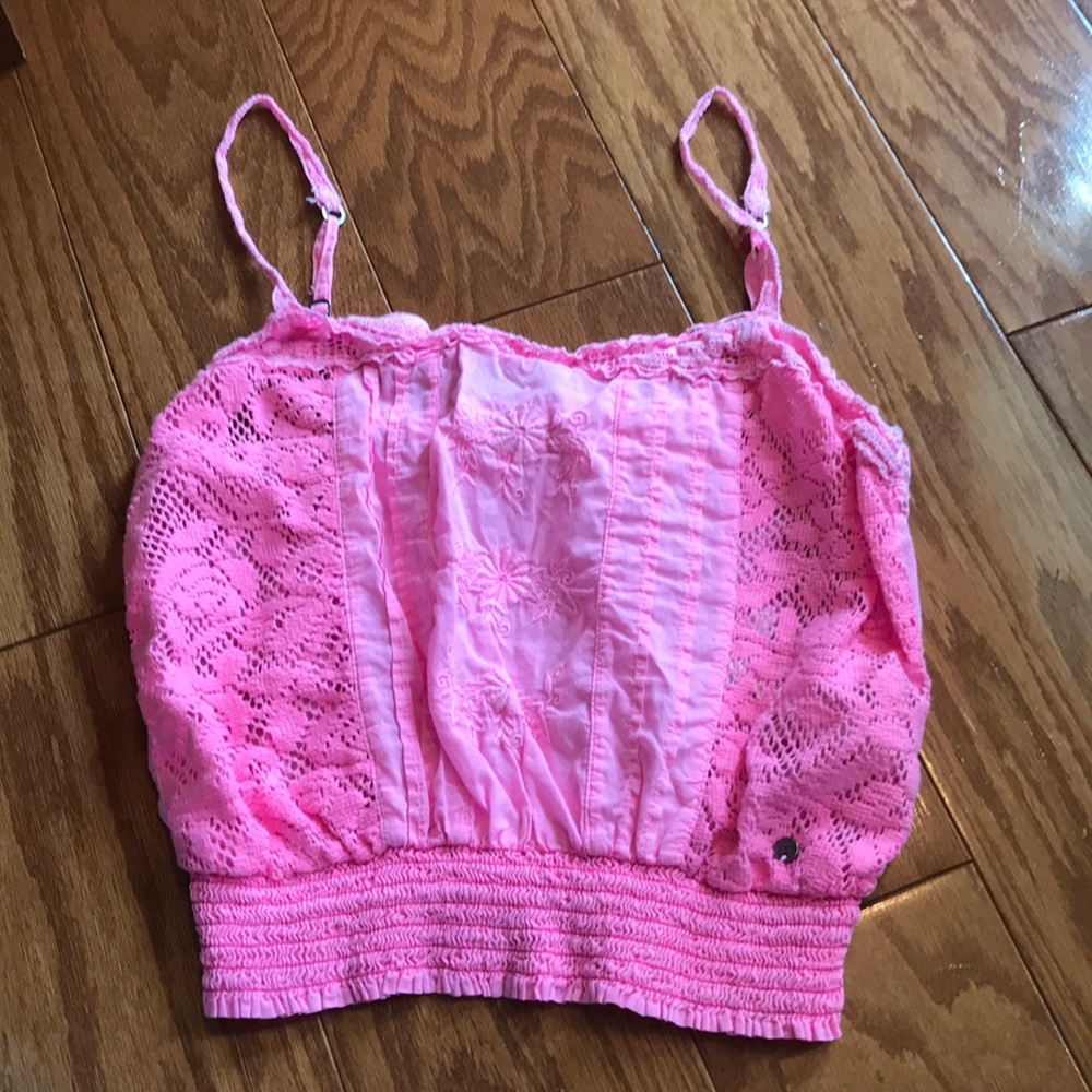 Neon pink crop top